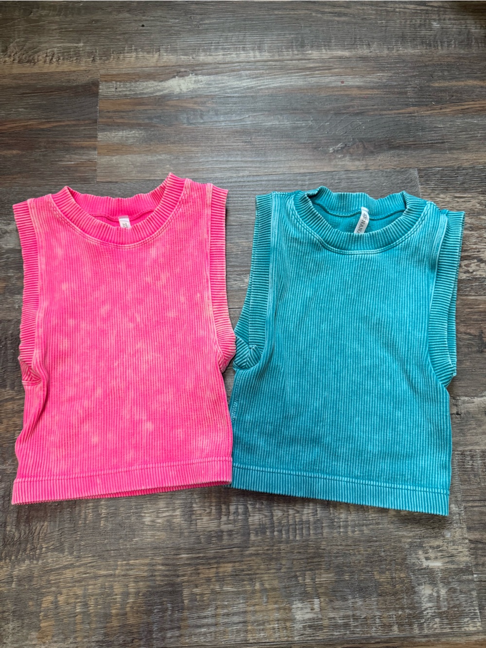 Zenana Outfitters Ribbed Tank Top Set in Hot Pink and Teal